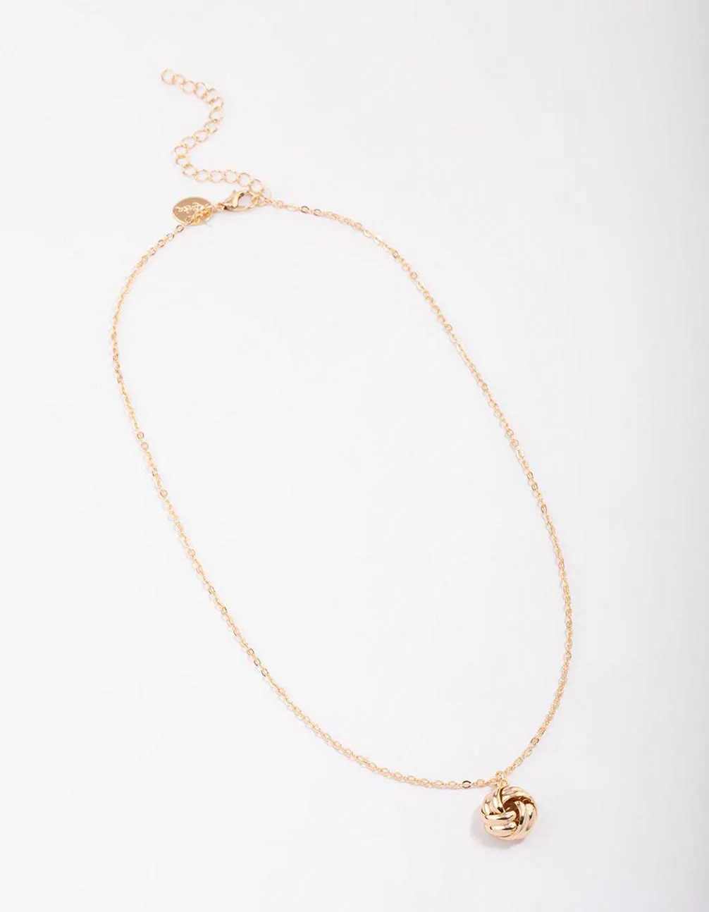 Gold Open Rope Knotted Pendant Necklace