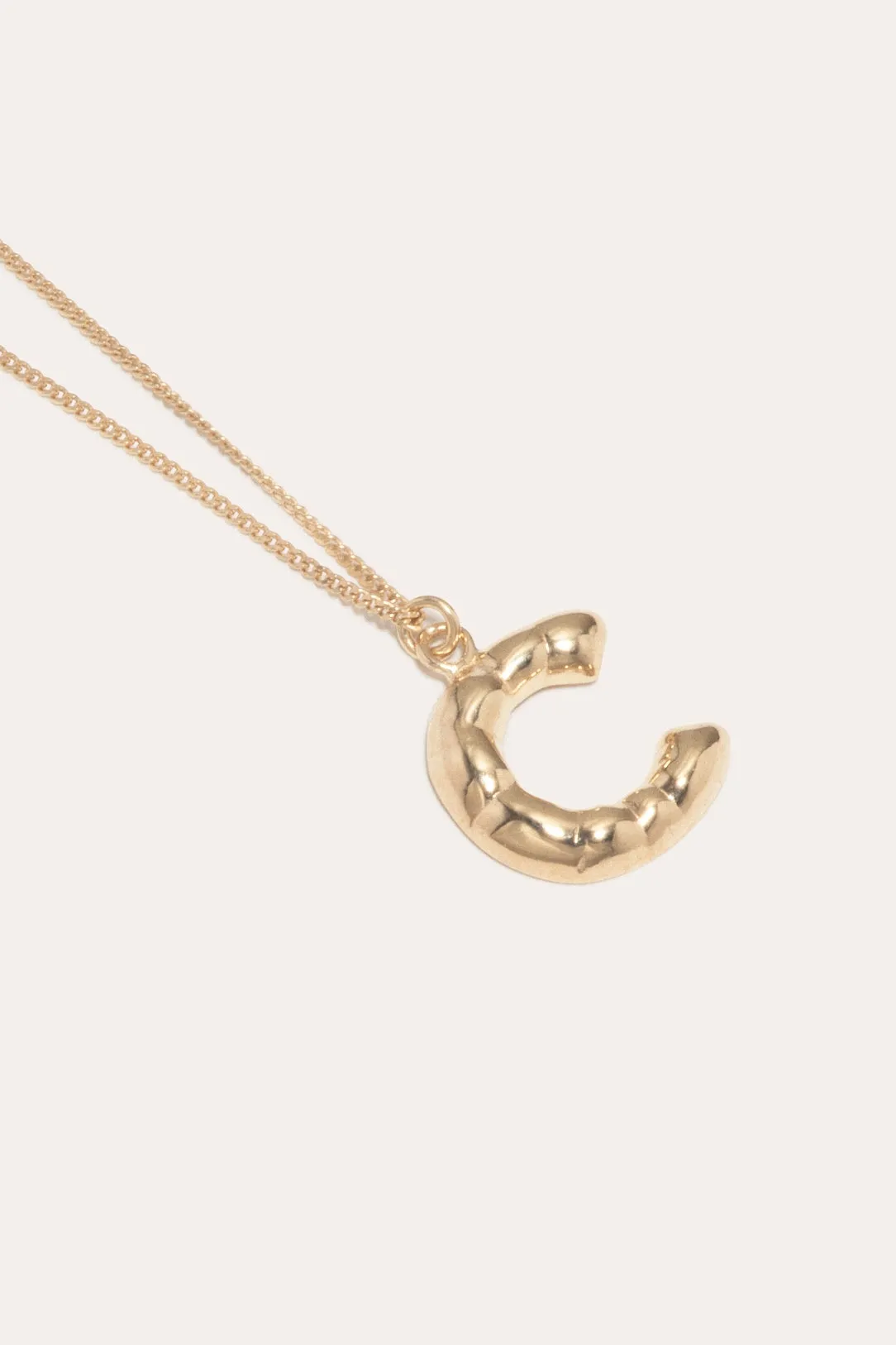 Gold Plated C Pendant with Chain