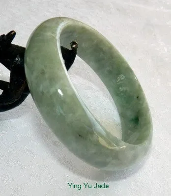 Good Earth  Varied Green Cuff Style Jadeite Bangle 57mm  Fits Like 55mm 56mm (BB2723)