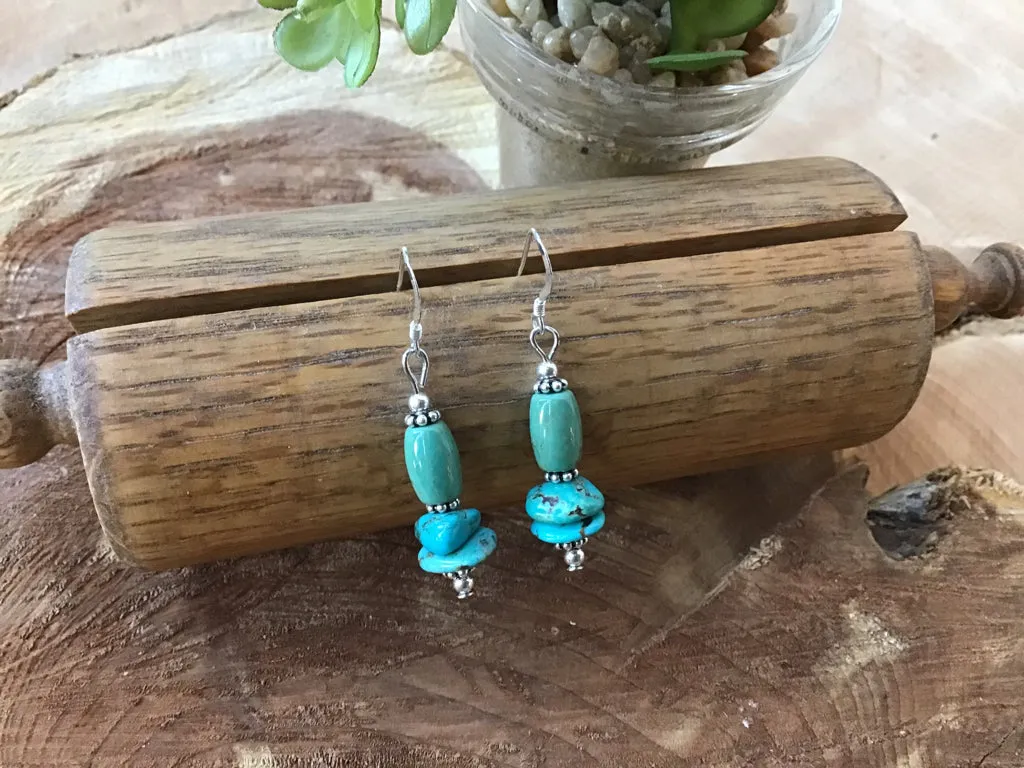 Handmade Sterling & Turquoise Drop Earrings