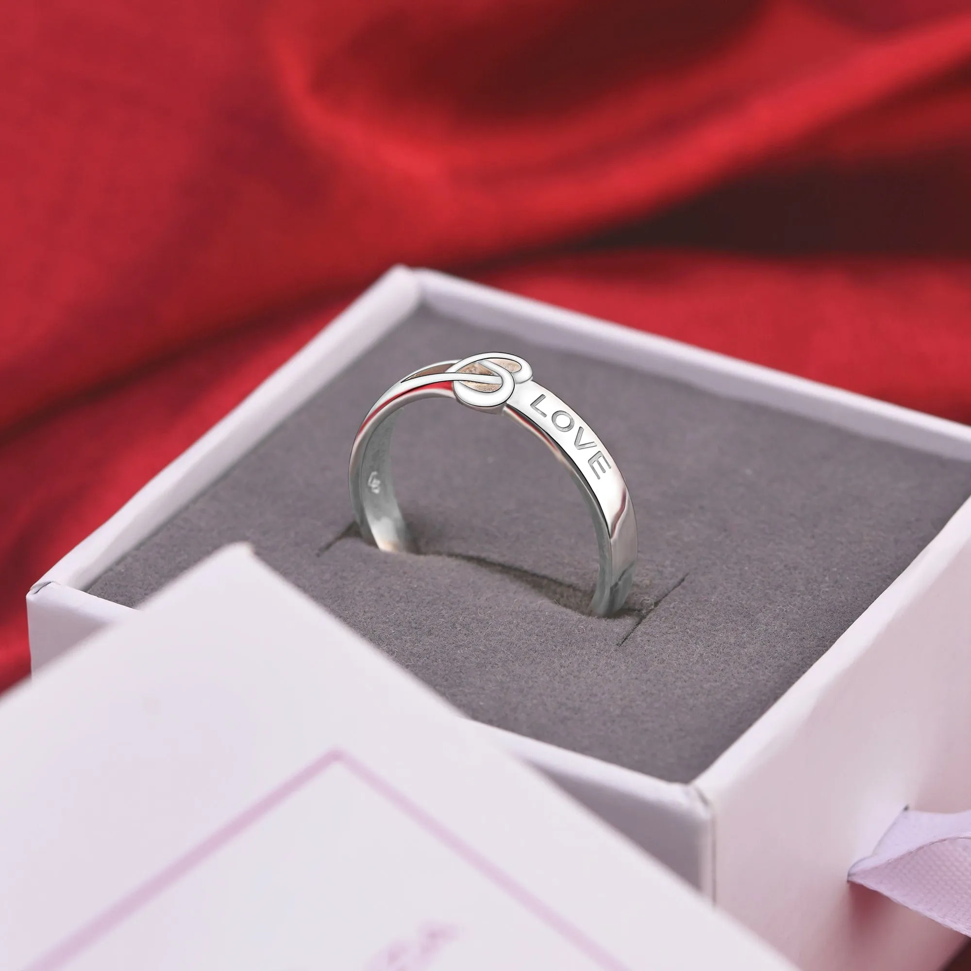 Infinity Love Knot Silver Promise Rings for Him