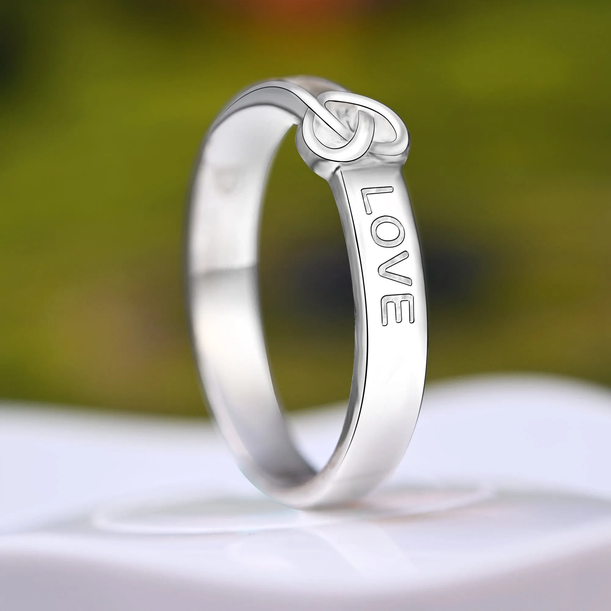 Infinity Love Knot Silver Promise Rings for Him