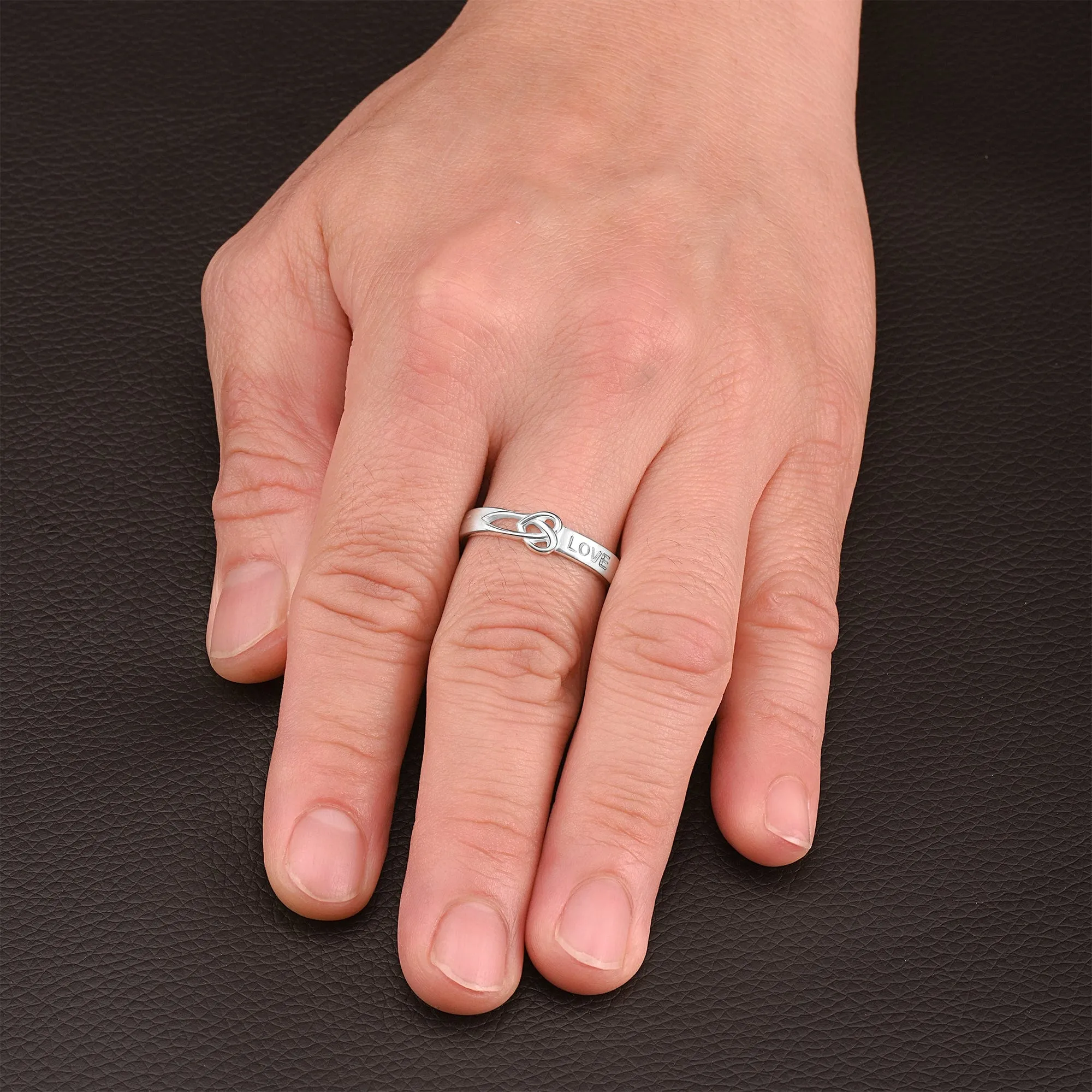 Infinity Love Knot Silver Promise Rings for Him