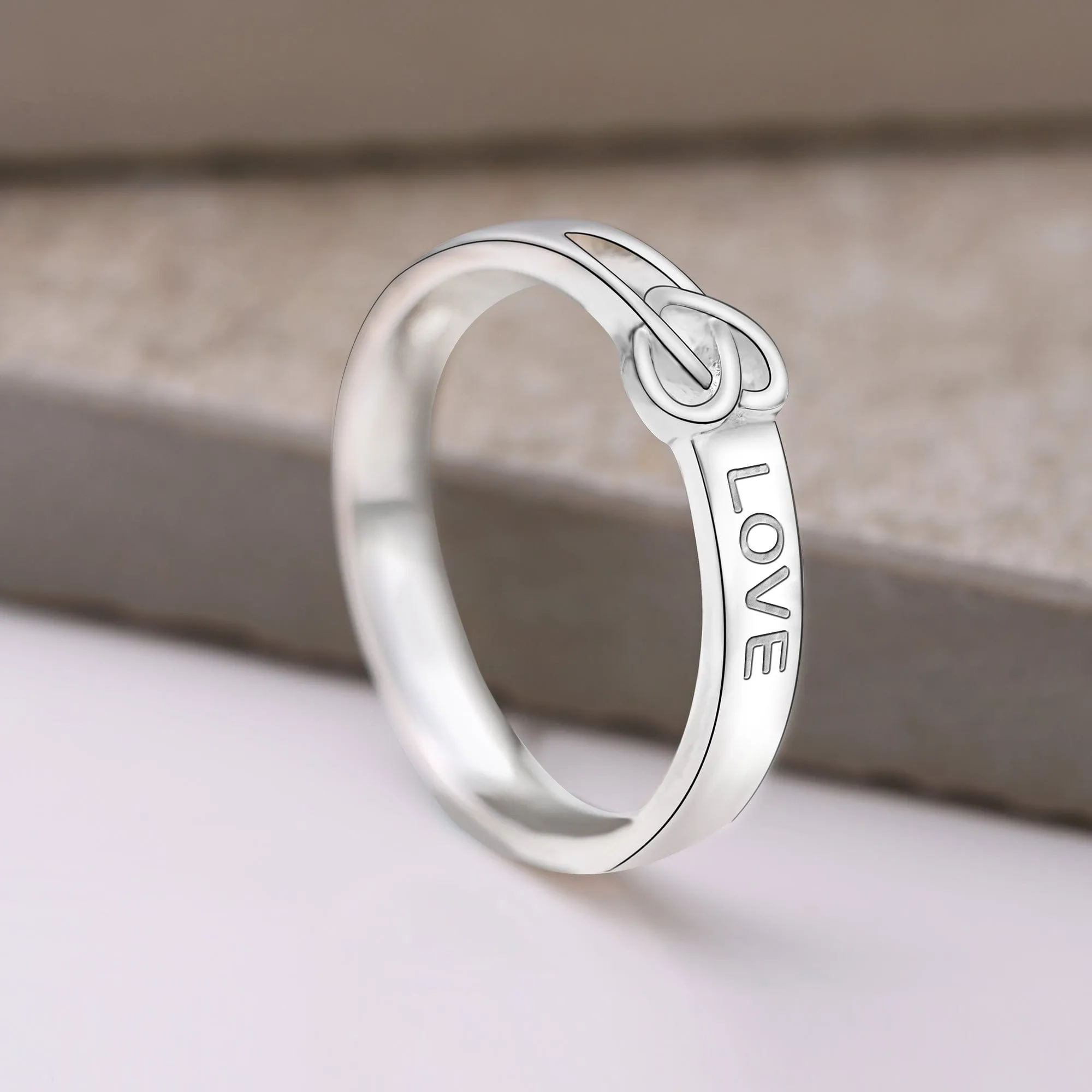 Infinity Love Knot Silver Promise Rings for Him