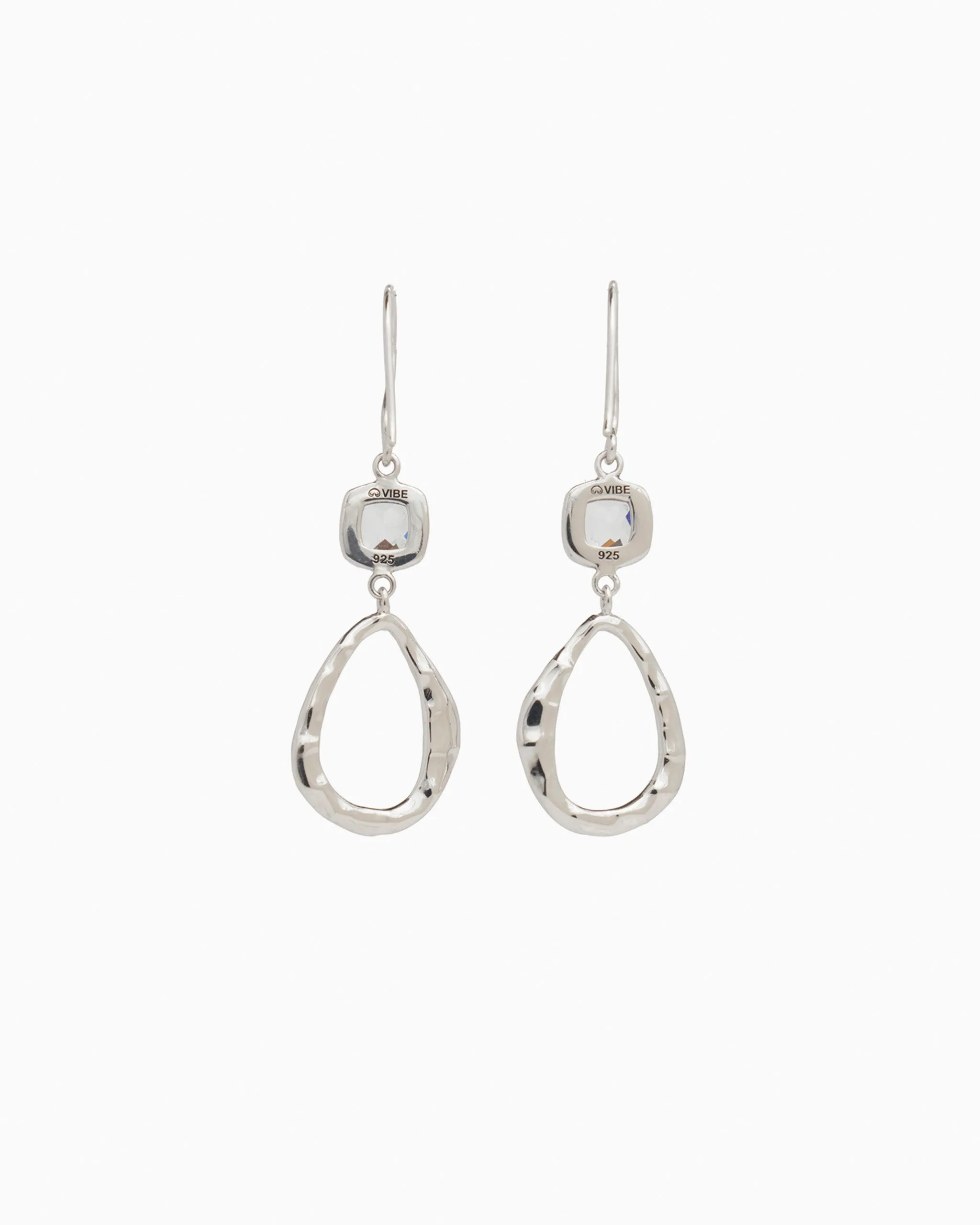 Island Rain Drop Earrings - White Topaz