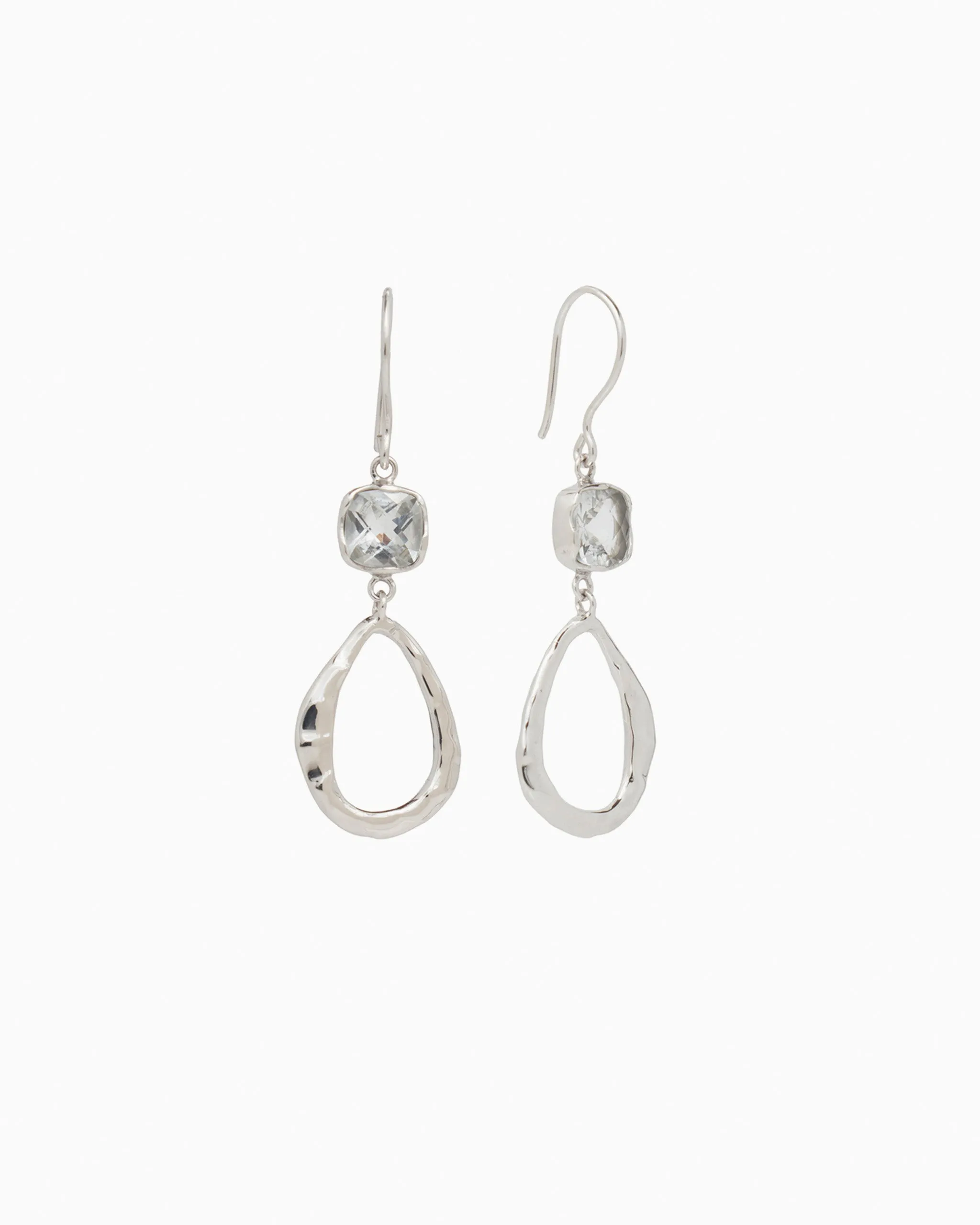 Island Rain Drop Earrings - White Topaz