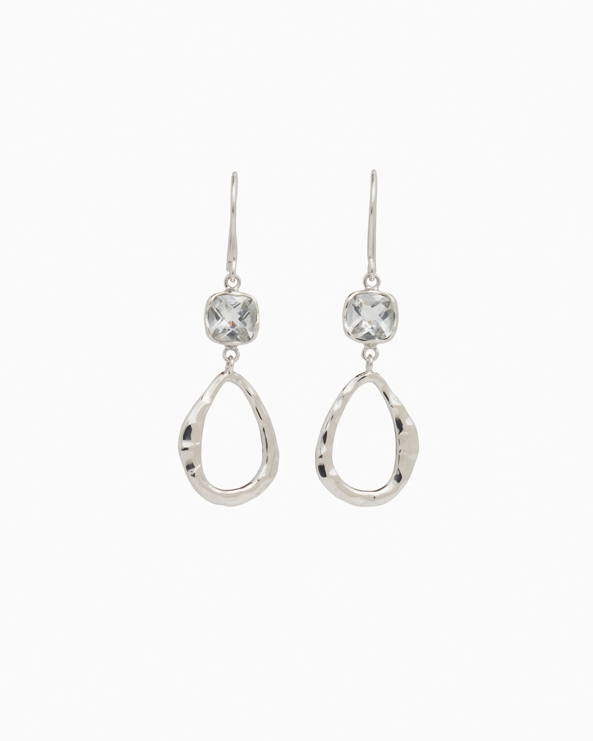 Island Rain Drop Earrings - White Topaz