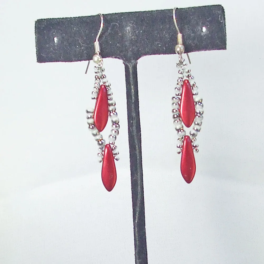 Kalea, Dagger Bead Dangle, Seed Bead Earrings