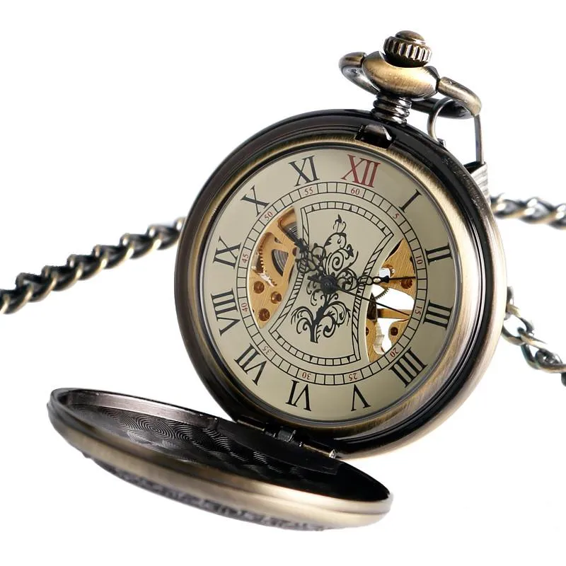 Luxury Wooden Pocket Watch Antique with Chain