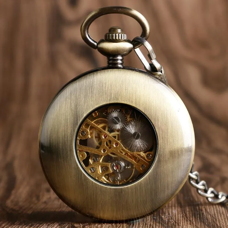 Luxury Wooden Pocket Watch Antique with Chain