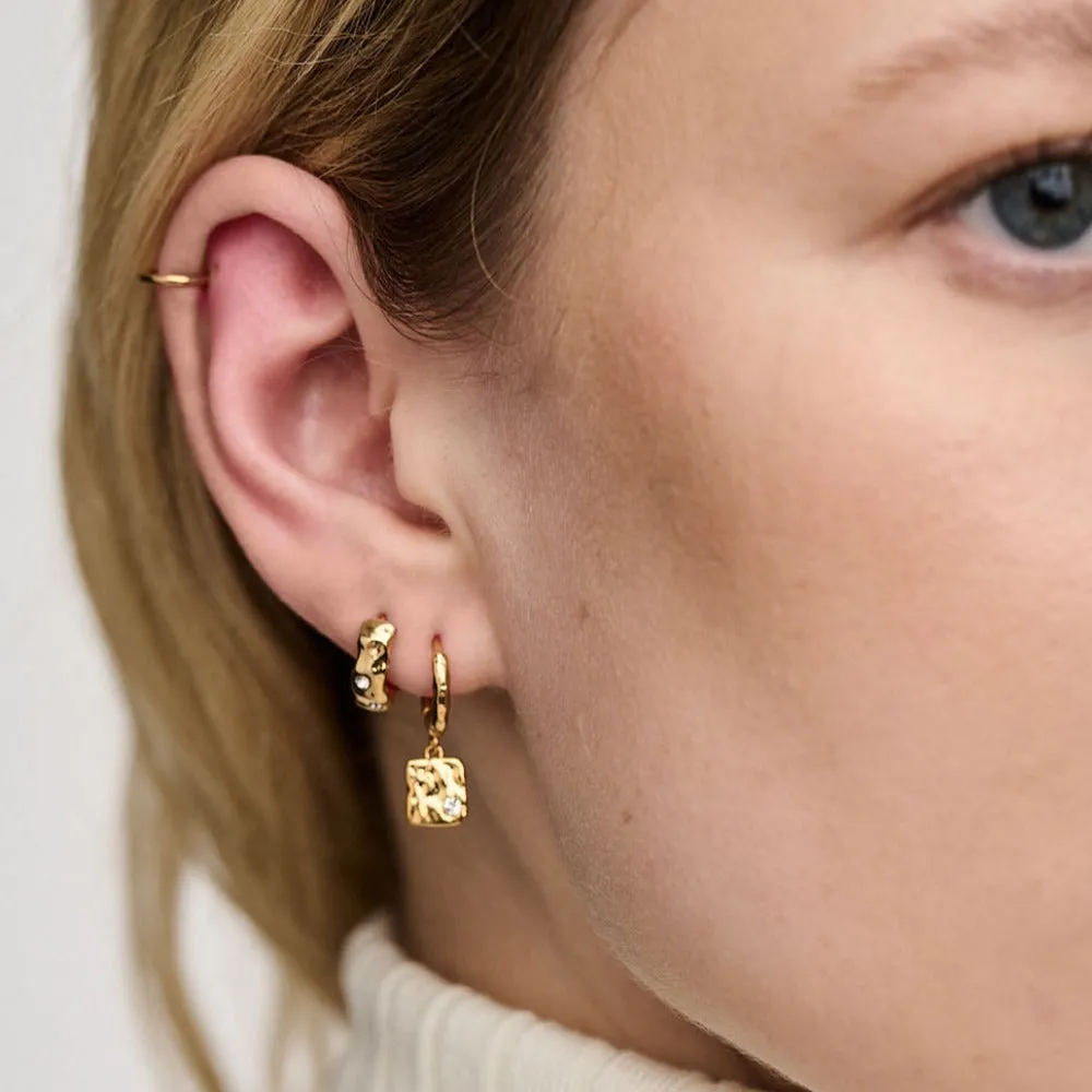 Molten Huggie Hoop Earrings Made With Swarovski Crystals