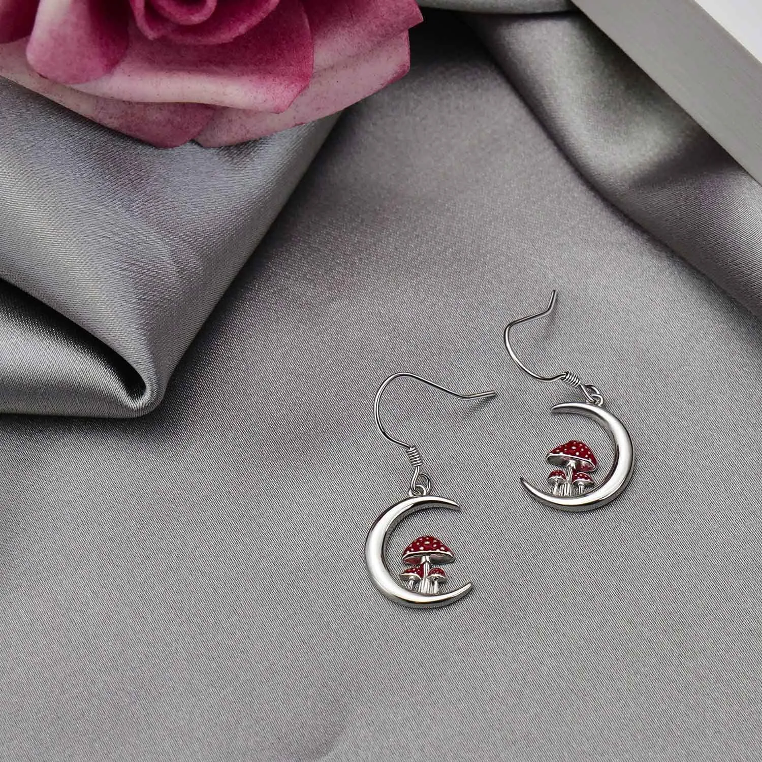 Mushroom Earrings 925 Sterling Silver Mushroom Jewelry Gifts for Women Girls