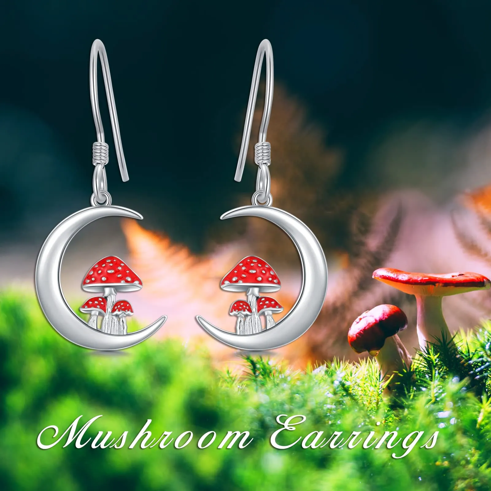 Mushroom Earrings 925 Sterling Silver Mushroom Jewelry Gifts for Women Girls