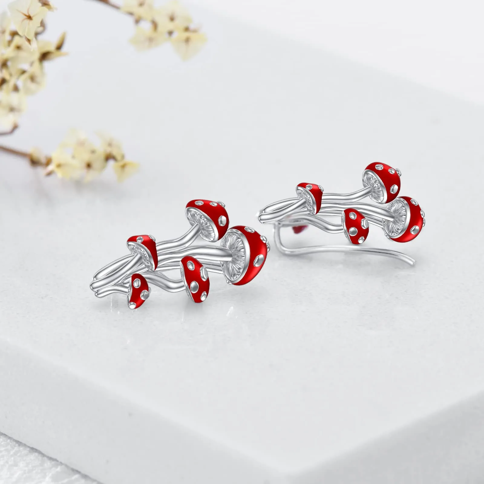 Mushroom Earrings 925 Sterling Silver Mushroom Jewelry Gifts for Women Girls