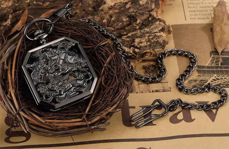 Mystical Kirin Mechanical Pocket Watch