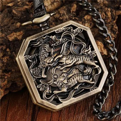 Mystical Kirin Mechanical Pocket Watch