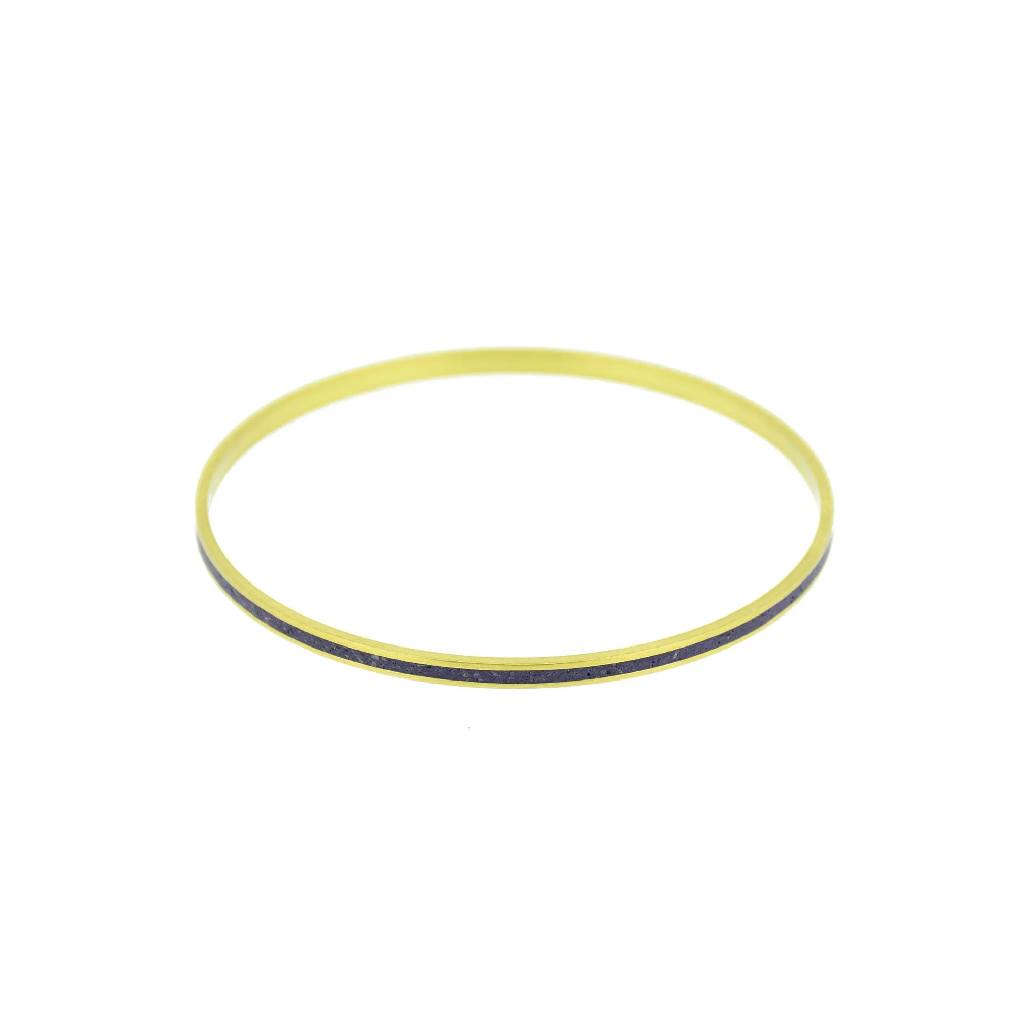 Narrow Gauge Bangle Bracelet BRASS   CONCRETE Black