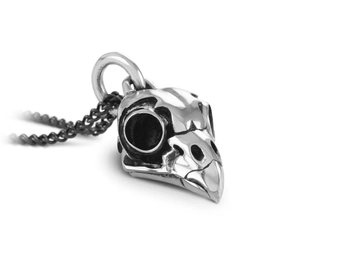 Owl Skull Necklace - Silver