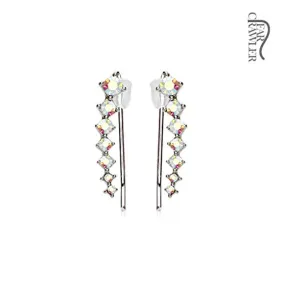 Pair of Seven Round Crystals Ascending WildKlass Ear Crawler/Ear Climber