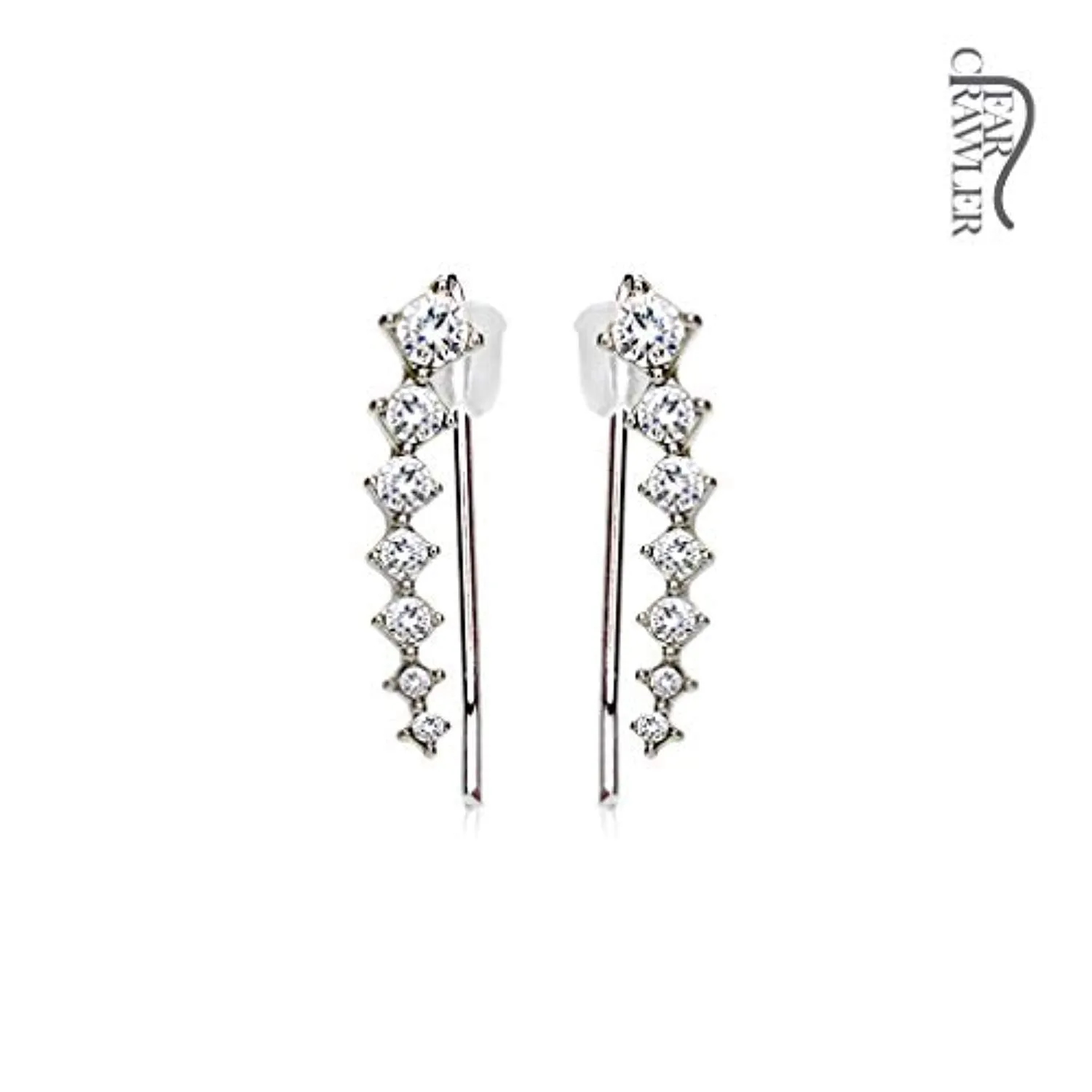 Pair of Seven Round Crystals Ascending WildKlass Ear Crawler/Ear Climber