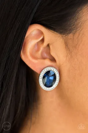 Paparazzi Accessories - Only FAME In Town #L26 - Blue Clip On Earrings