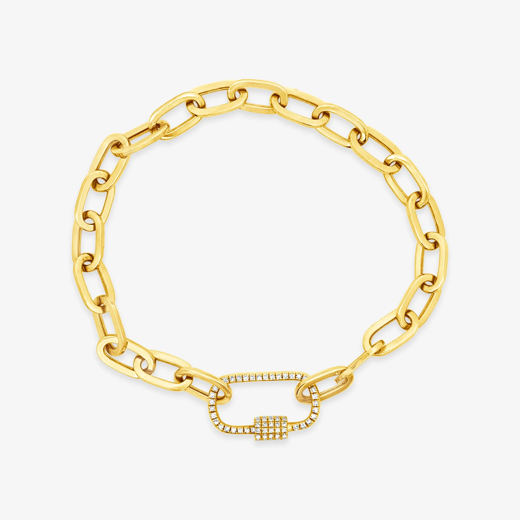 Paper Clip Diamond Clasp Bracelet