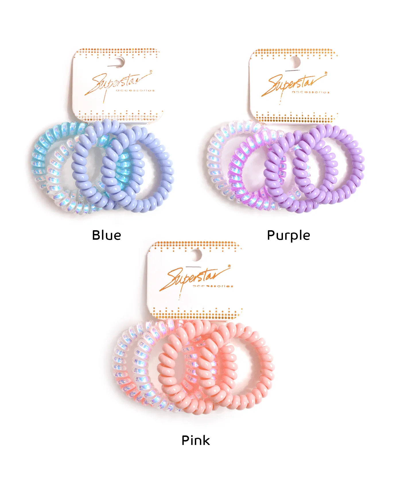 Pastel Spiral Hair Ties