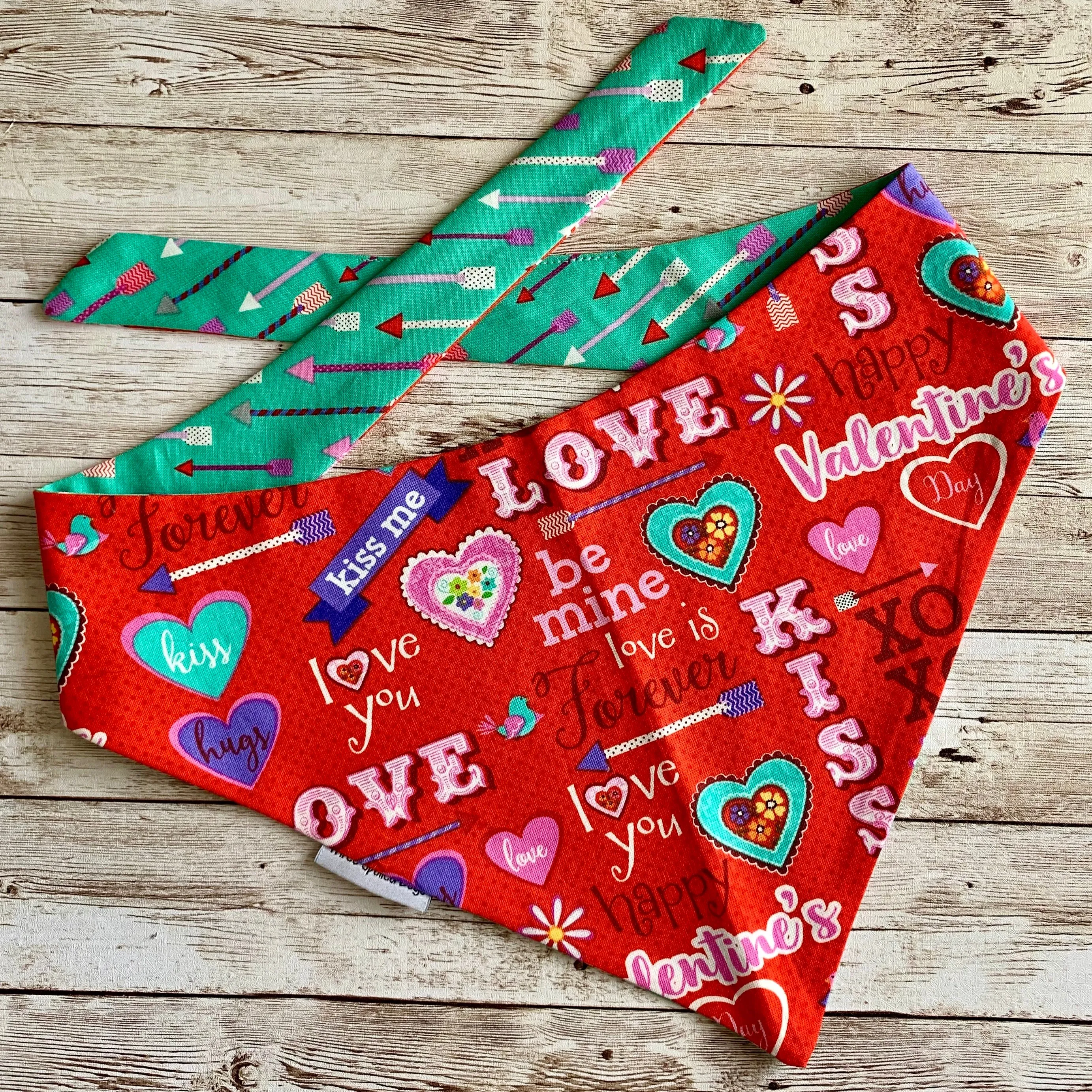 Peace, Love and Valentine's Day Custom Embroidered Bandanas