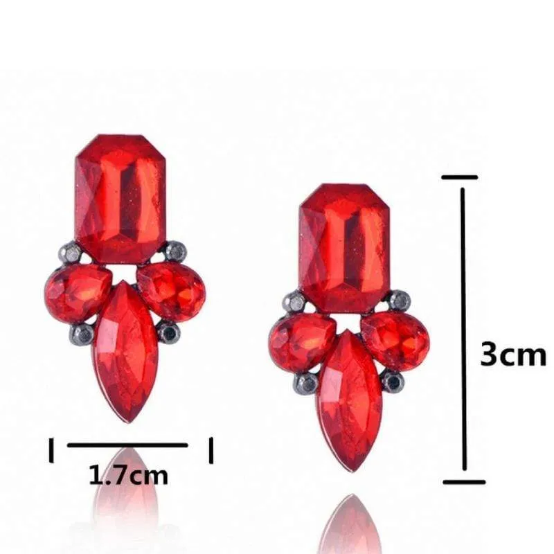 Pointing Me to Gems Red Earrings