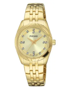 Pulsar Womens Night Out Watch - Swarovski Crystals - MOP Dial - Gold-Tone