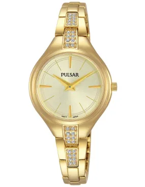 Pulsar Womens Swarovski Crystal Easy Style Watch - Gold-Tone - Champagne Dial