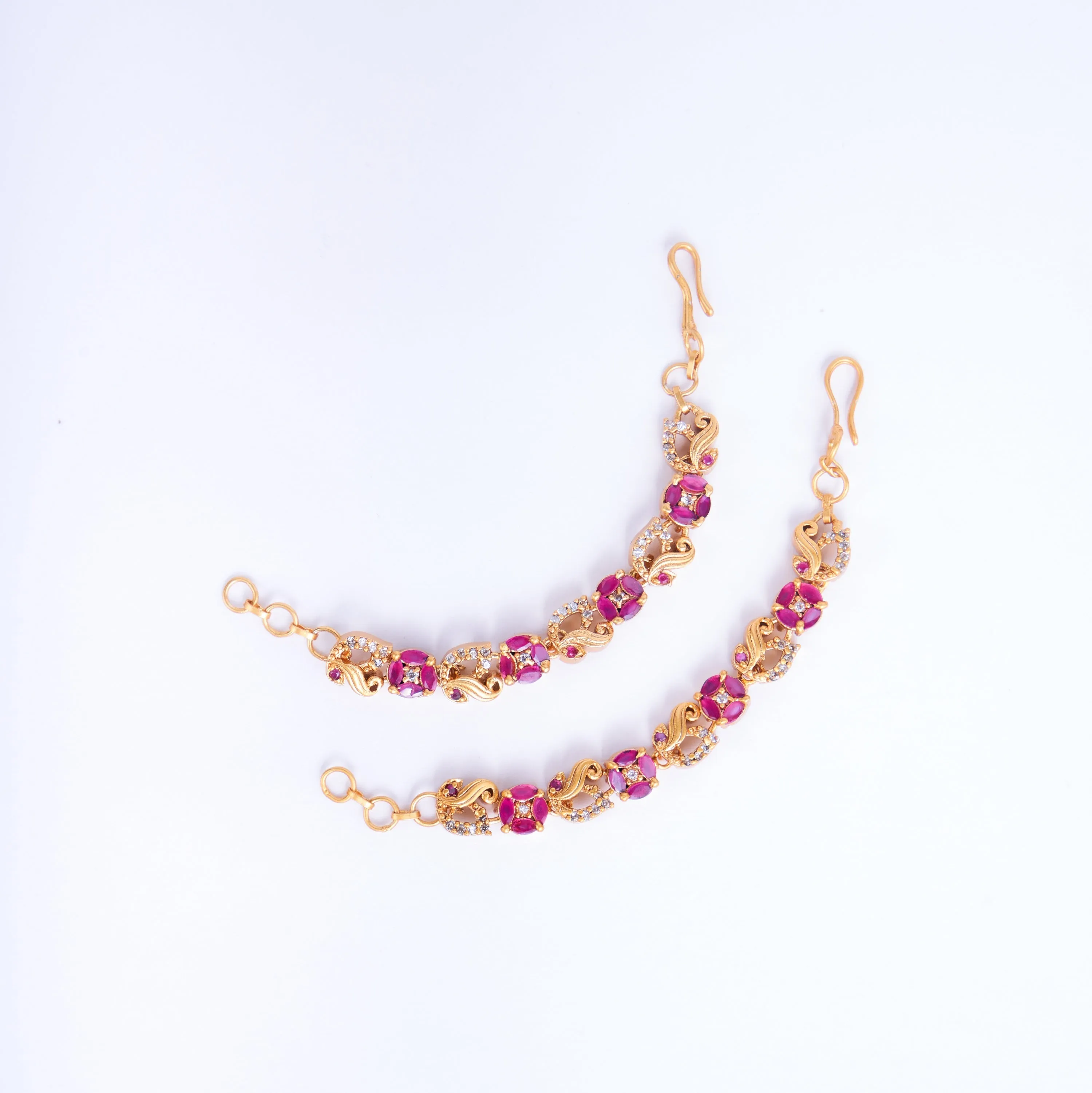 Radiant Red-White Ear Chain