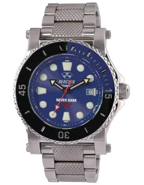 Reactor Polaris Mens Watch - Stainless Steel - Blue - NEVER DARK Bezel