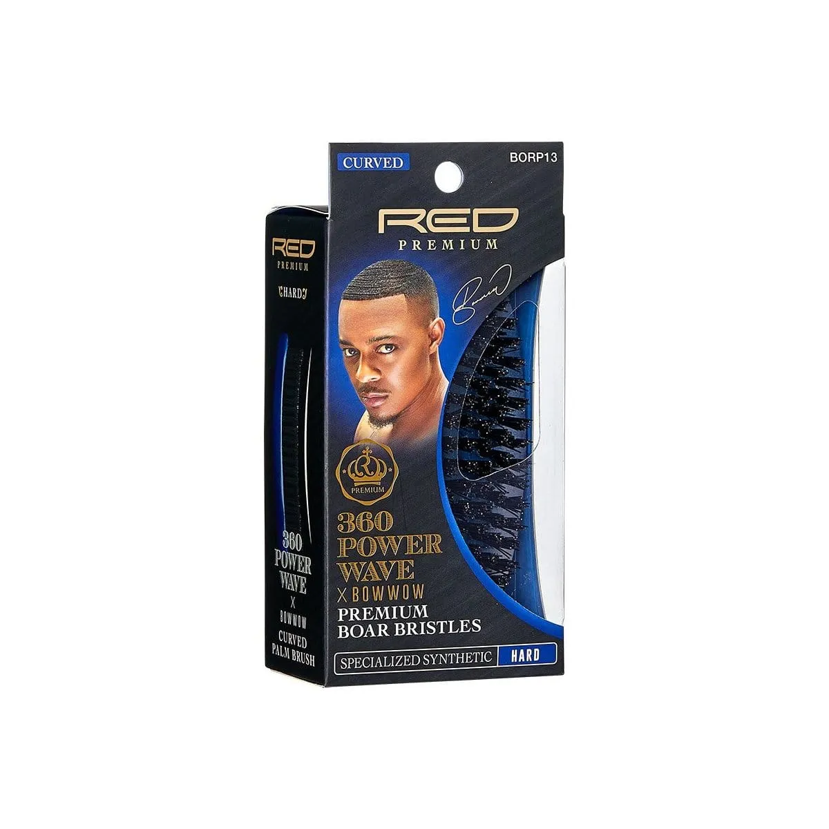 RED PREMIUM | 360 Power Wave Palm Boar Brush (Hard)