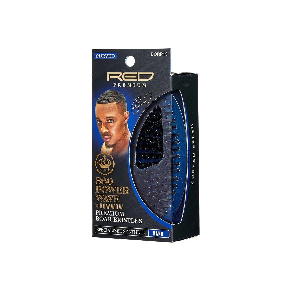 RED PREMIUM | 360 Power Wave Palm Boar Brush (Hard)