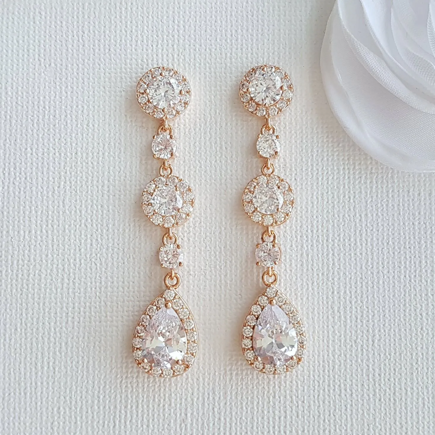 Rose Gold Clip On Earrings-Reagan