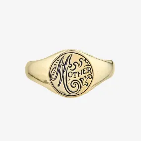 Round Brass Signet Ring