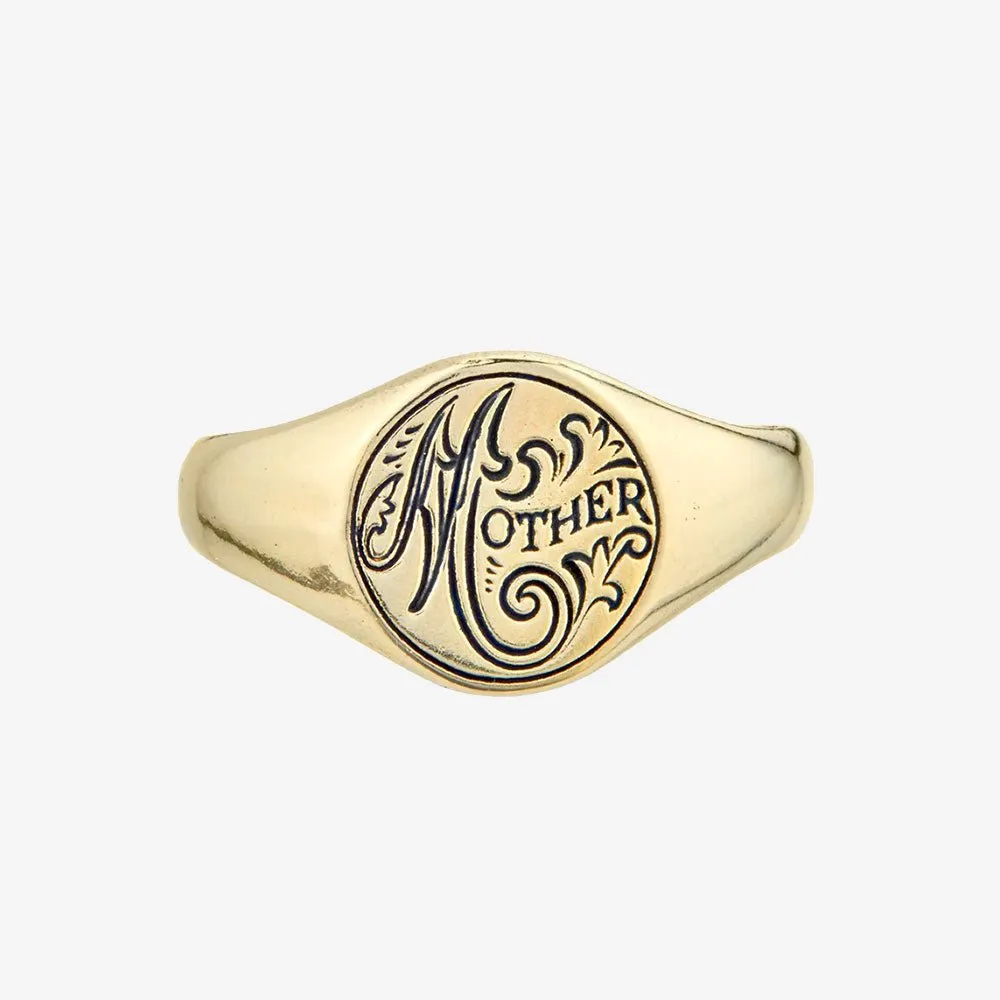 Round Brass Signet Ring