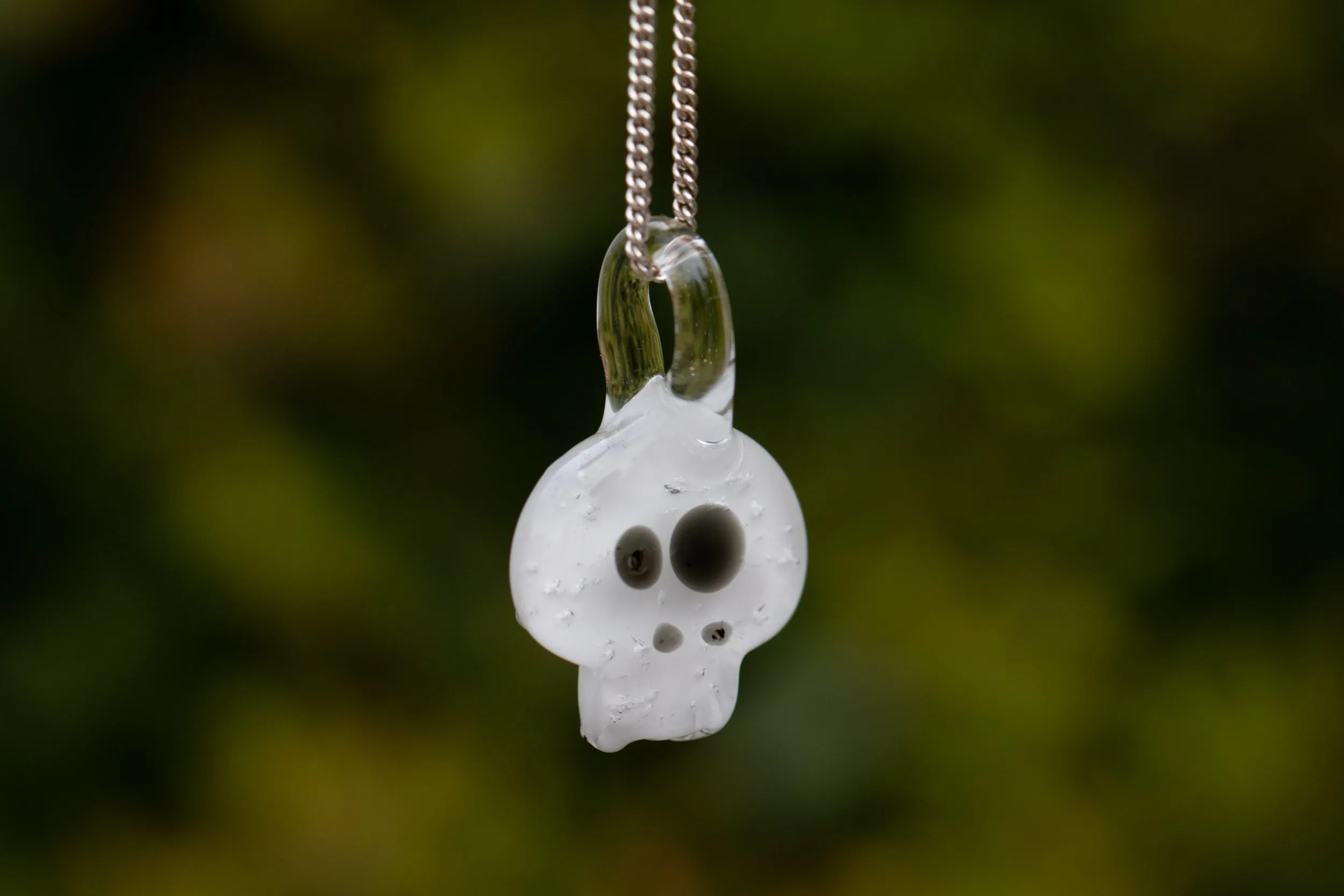 Scary Ghost Pendant with Cremation Ash