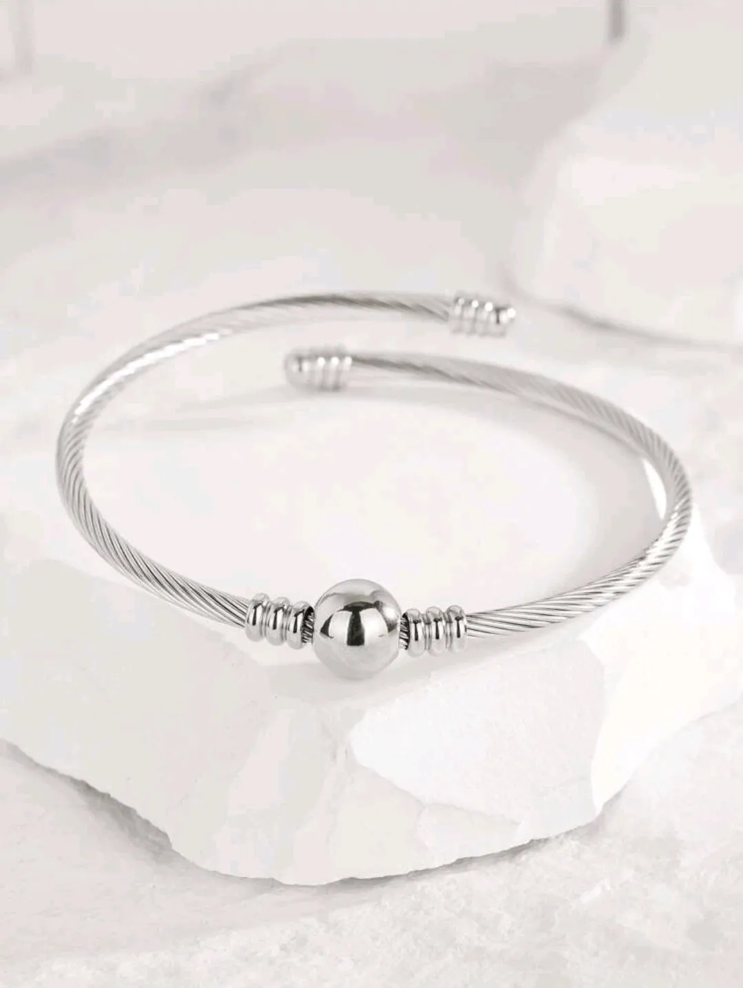 Stainless Steel  Ball Wire Bangle