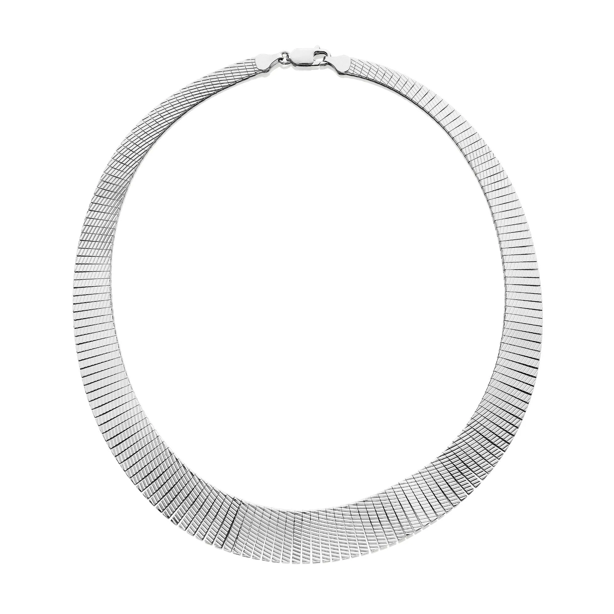 STERLING SILVER 16.5-INCH COLLAR STYLE GRADUATED LINK NECKLACE