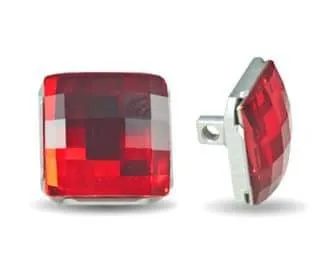 Swarovski 11mm (1812) Square Button - Light Siam Silver