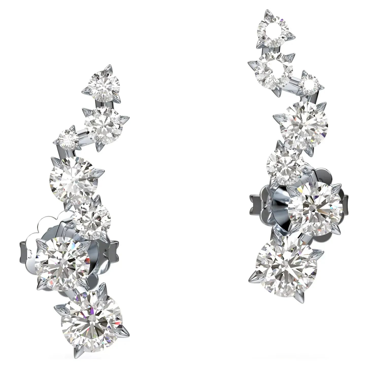 Swarovski Diamond Intimate Ear Cuffs White Gold Earrings