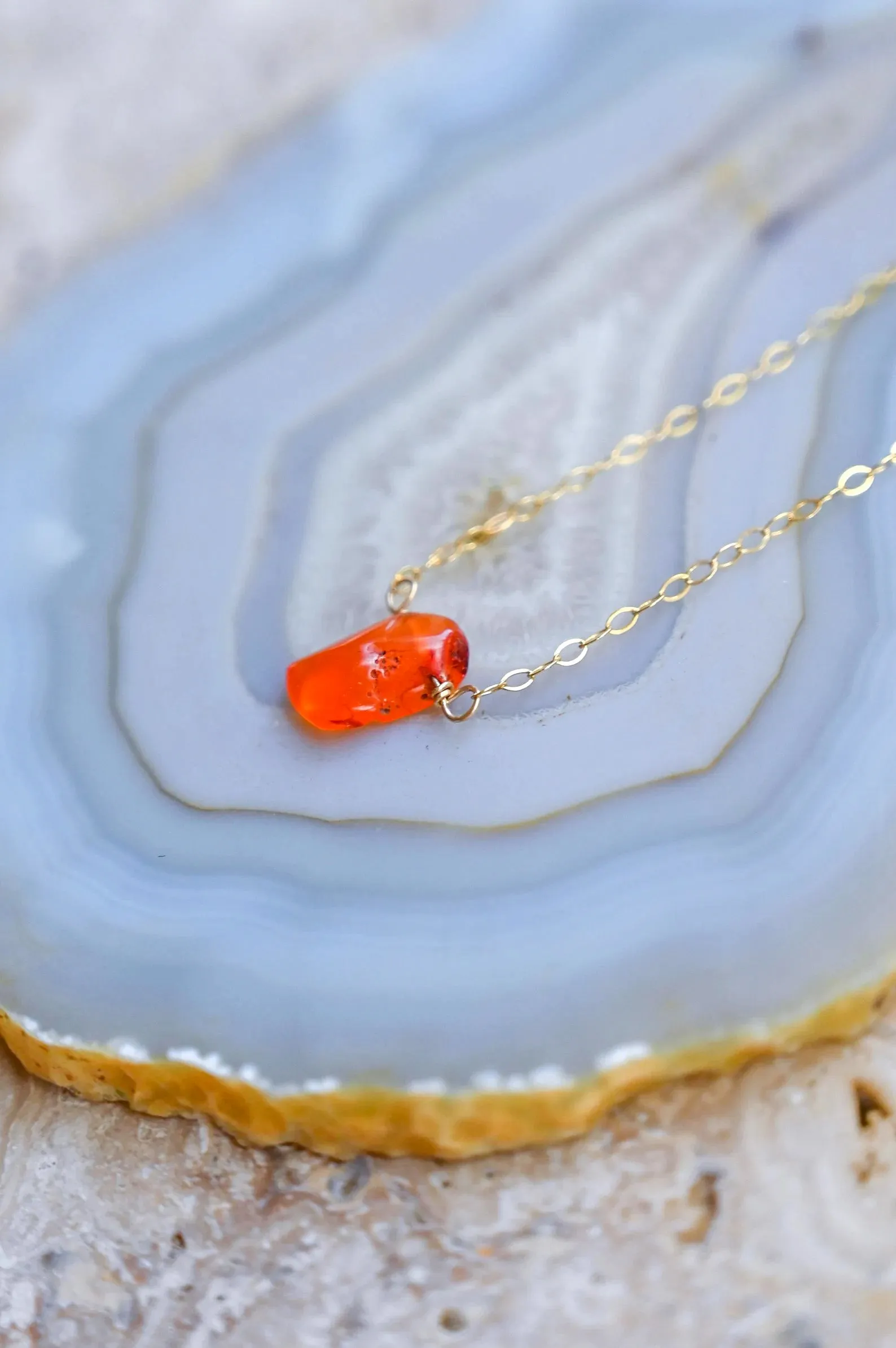 The Eternal Flame Carnelian Gold Necklace