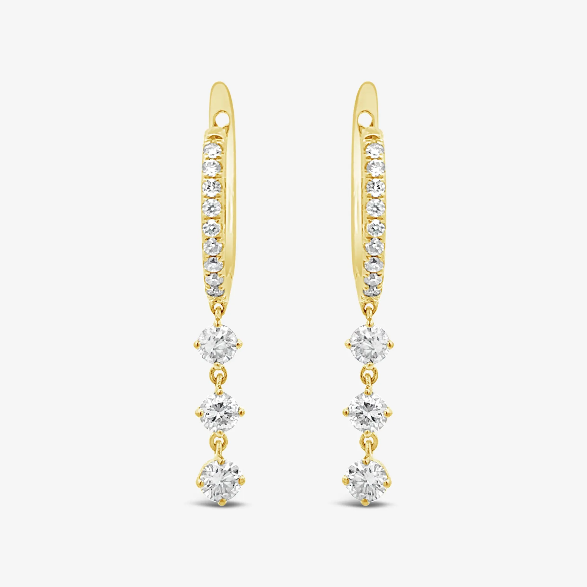 Triple Diamond Drop Earrings