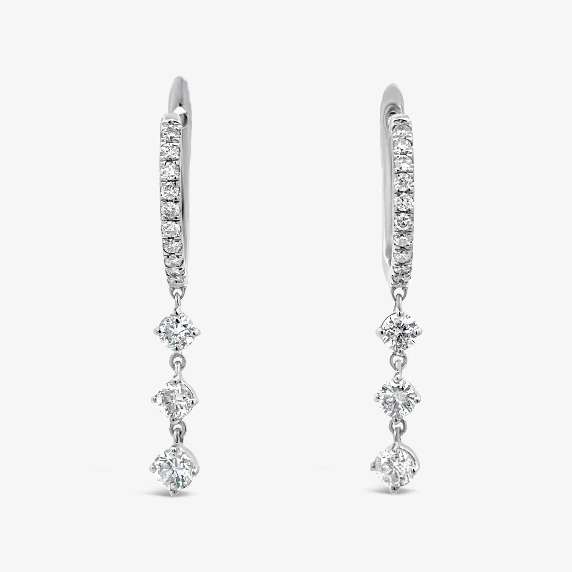 Triple Diamond Drop Earrings