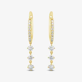 Triple Diamond Drop Earrings