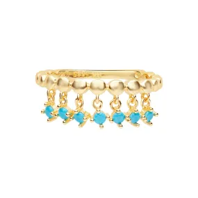 Turquoise Dangle Charm Ring