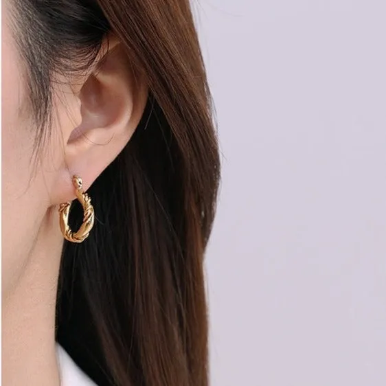 Twisted Ear Hoop Earrings