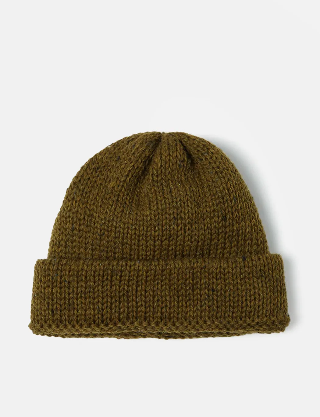 Universal Works Short Watch Beanie Hat - Khaki Green